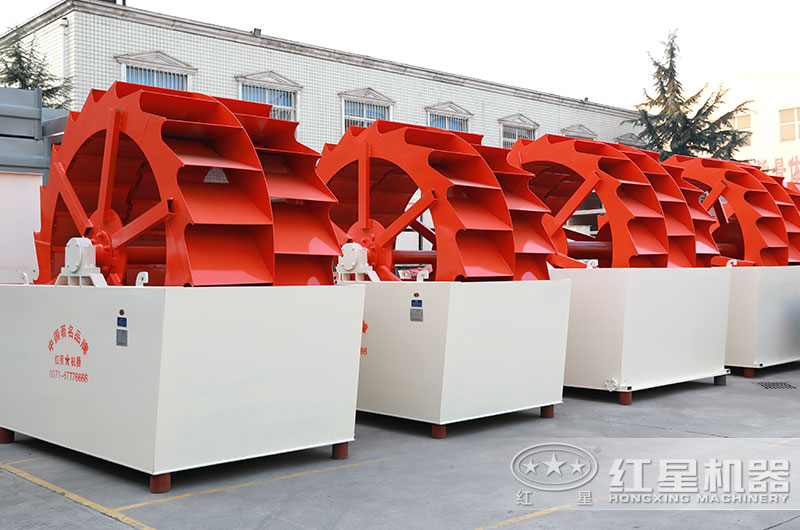 輪斗式洗砂機廠區(qū)實拍圖，多種型號可選